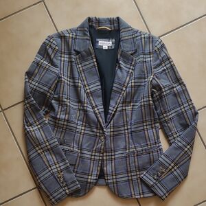 Merona Blue and Yellow Blazer Tailored Suit Jacket